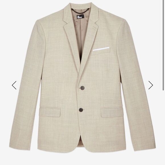 NWT The Kooples men's BEIGE WOOL SUIT FITTED JACKET size 48 French us size 38 - Picture 4 of 16
